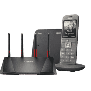 Festnetztelefon und Router